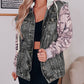 Camo Sleeve Hooded Buttoned Denim Jacket