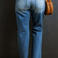 Distressed Holes Raw Edge Straight Jeans
