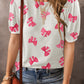 Bowknot Print Bubble Sleeve Tee