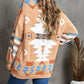 Aztec Print Long Sleeve Tunic Knitted Sweater