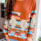 Western Aztec Patchwork Long Sleeve Top
