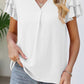 V Neck Ruffle Short Sleeve Blouse