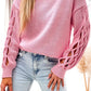 Woven Hollowed Dropped Sleeve Sweater