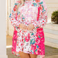 Floral Long Sleeve Plus Size Shift Dress