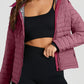 Solid Color Quilted Zip-up Puffer Jacket