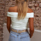 Folded Off Shoulder Slim Top