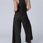 Striped Pleated Wide Leg Pocketed Jumpsuit