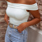 Folded Off Shoulder Slim Top