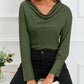 Cowl Neck Long Sleeve Elegant Blouse