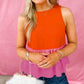 Colorblock Tiered Hem Tank Top