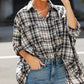 Plaid Print Chest Pockets Oversize Shirt