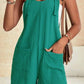 Adjustable Straps Pocketed Textured Romper