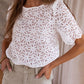 Elegant Flower Embroidery Hollowed Blouse