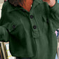Plus Size Long Sleeve Flap Pocket Henley Top