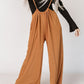 High Rise Wide Leg Suspender Pants