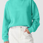 Solid Fleece Lined Drop Shoulder Terry Sweatshirt