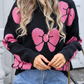 Valentine Bowknot Knitted Round Neck Fashion Sweater