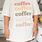 Coffee Letter Print Vintage Plus Size T-shirts