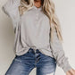 Waffle Patchwork Dolman Sleeve Henley Top