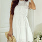 Elegant Hollowed Flutter A-line Short Dress