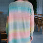 Gradient Knit Open Cardigan with Pockets