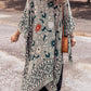 Vintage Floral Print Long Split Open Front Kimono