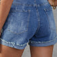 Patchwork Rolled Hem Denim Shorts