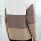 Colorblock Knitted Buttoned Shoulder Sweater