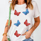 Sequined Butterfly Graphic Casual T Shirt