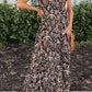 Boho Retro Printed Spaghetti Strap V Neck Maxi Dress