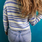 Stripe Printed Knit Henley Sweater