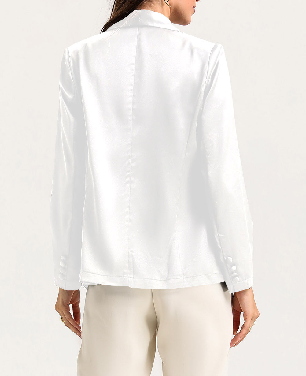 Collared Neck Single Breasted Blazer with Pockets