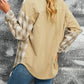 Plaid Color Block Button-up Oversize Corduroy Shirt