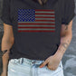 Rhinestone American Flag Plus Size Graphic T Shirt