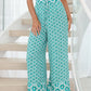 Boho Geometric Print Drawstring High Waist Flared Pants
