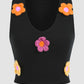 3D Flower Decor Cropped Sweater Vest