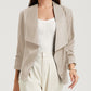 Solid Lapel Collar Satin Blazer