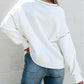 Contrast Rainbow Trim Drop Shoulder Pullover Sweatshirt