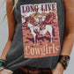 LONG LIVE Cowgirls Western Print Crew Neck Tank Top