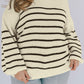 Plus Size Striped Drop Shoulder Puff Sleeve Sweater