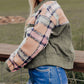 Plaid Corduroy Flap Pockets Boxy Chunky Jacket