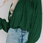 Striking Pleated Flared Cuff Long Sleeve Blouse