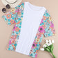 Floral Print Patchwork Short Sleeve Top