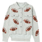 Sequined Football Patch Ribbed Cotton Jacket