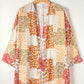 Boho Patchwork Floral Open Front Kimono
