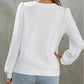 Textured Puff Long Sleeve Round Neck Top