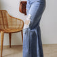 Distressed Raw Hem Straight Leg High Waist Jeans