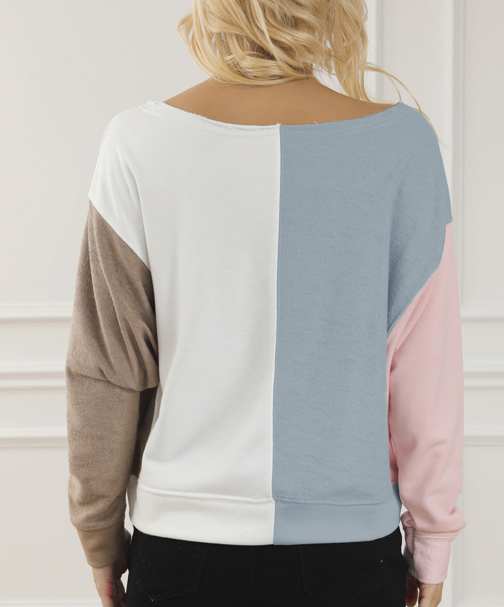 Colorblock Dolman Sleeve Sweatshirt