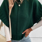 Mock Neck Batwing Short Sleeve Knit Sweater