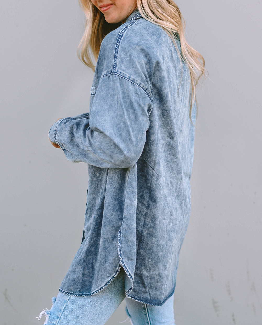 Vintage Washed Chest Pocket Denim Shirt